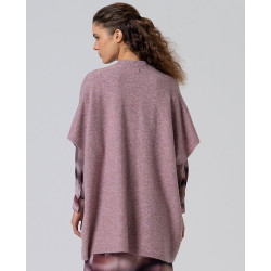 Poncho à poches rose chiné POBO831 - Surkana - Achat en ligne - Jaines
