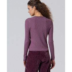 Cardigan mauve poudré LIZA333 - Surkana