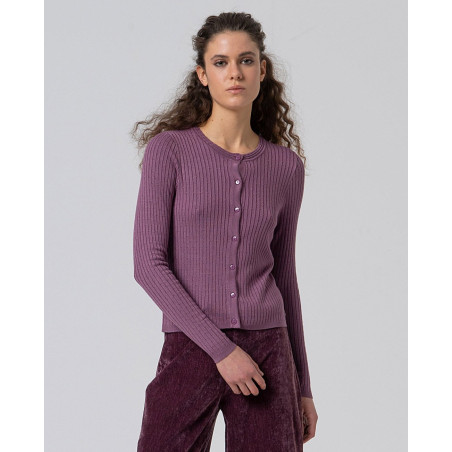 Cardigan mauve poudré LIZA333  - Surkana - Achat en ligne - Jaines