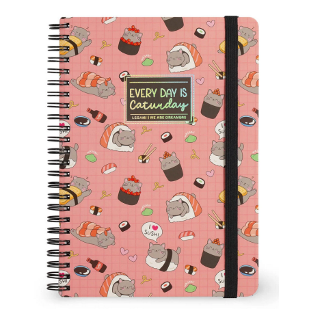Cahier A5 Spirale Sushi Cat  - Legami - Achat en ligne - Jaines