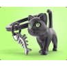 Porte-clés Chat noir - Metalmorphose