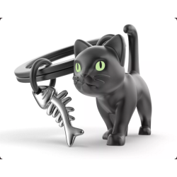 Porte-clés Chat noir - Metalmorphose