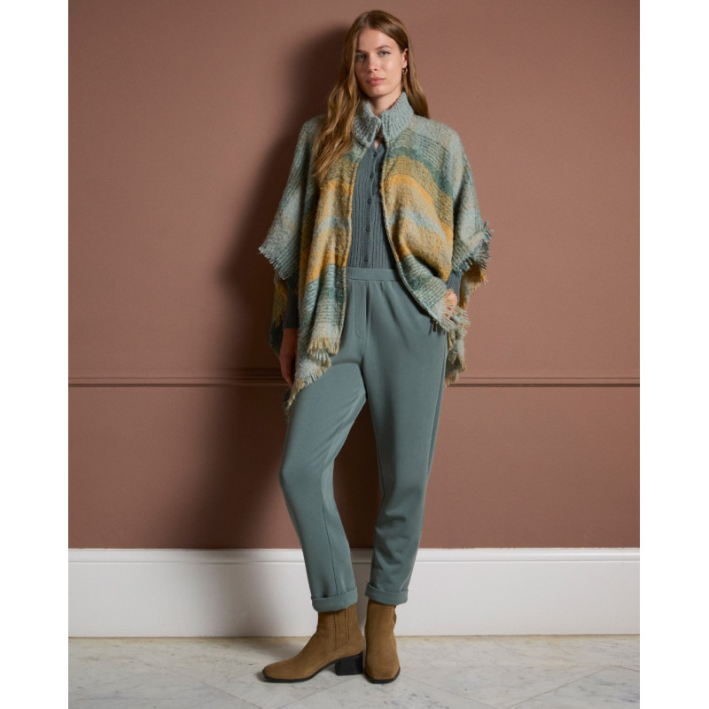 Pantalon jersey à revers jade LIDA516 - Surkana