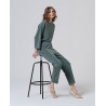 Pantalon jersey à revers jade LIDA516 - Surkana