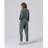 Pantalon jersey à revers jade LIDA516 - Surkana