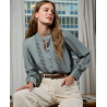 Chemise avec fantaisie bleu acier OMSA127 - Surkana