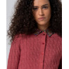 Cardigan torsadé rose indien LARA332 - Surkana