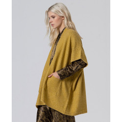 Poncho à poches anis chiné POBO831 - Surkana - Achat en ligne - Jaines