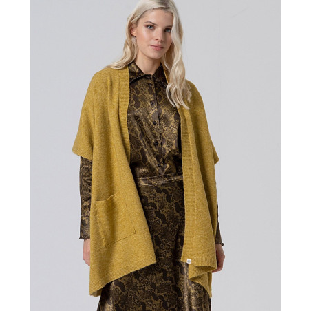 Poncho à poches anis chiné POBO831 - Surkana - Achat en ligne - Jaines