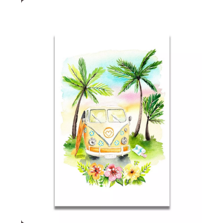 Carte Aquarelle Combi Vacances- Les rêves de Caro - Achat en ligne - Jaines