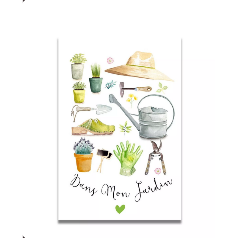 Carte Aquarelle Dans Mon Jardin- Les rêves de Caro - Achat en ligne - Jaines