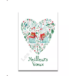 Carte Aquarelle Lapins Folk...