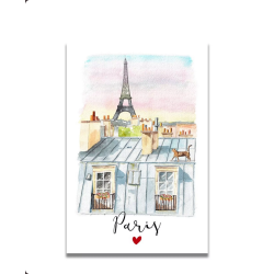 Carte Aquarelle Les Toits...