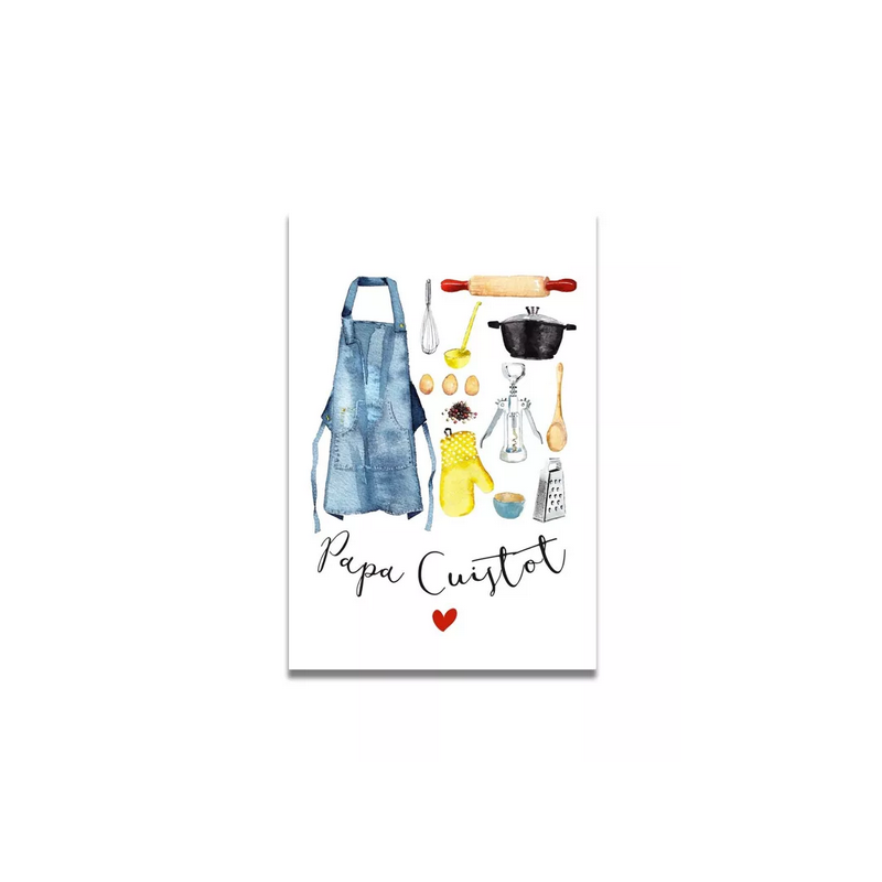 Carte Aquarelle Papa Cuistot - Les rêves de Caro - Achat en ligne - Jaines