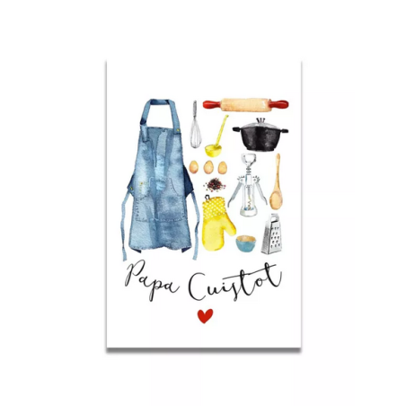 Carte Aquarelle Papa Cuistot - Les rêves de Caro - Achat en ligne - Jaines