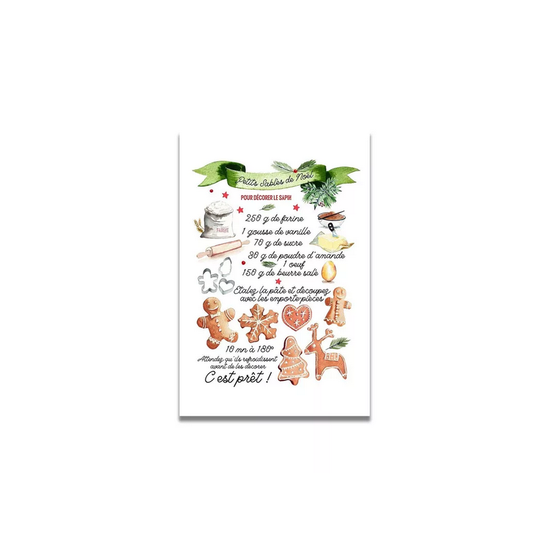Carte Aquarelle SABLÉS DE NOËL - Les rêves de Caro - Achat en ligne - Jaines