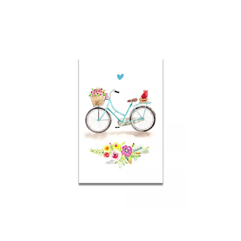Carte Aquarelle Vélo Fleuri- Les rêves de Caro - Achat en ligne - Jaines