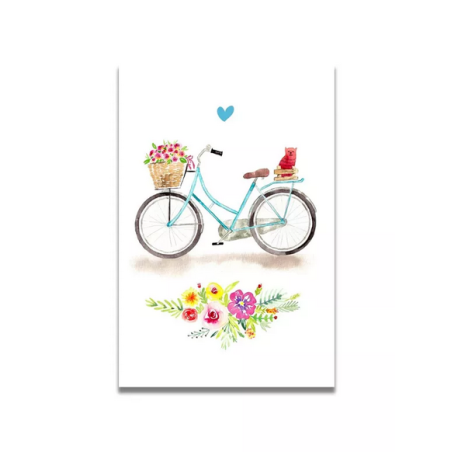 Carte Aquarelle Vélo Fleuri- Les rêves de Caro - Achat en ligne - Jaines