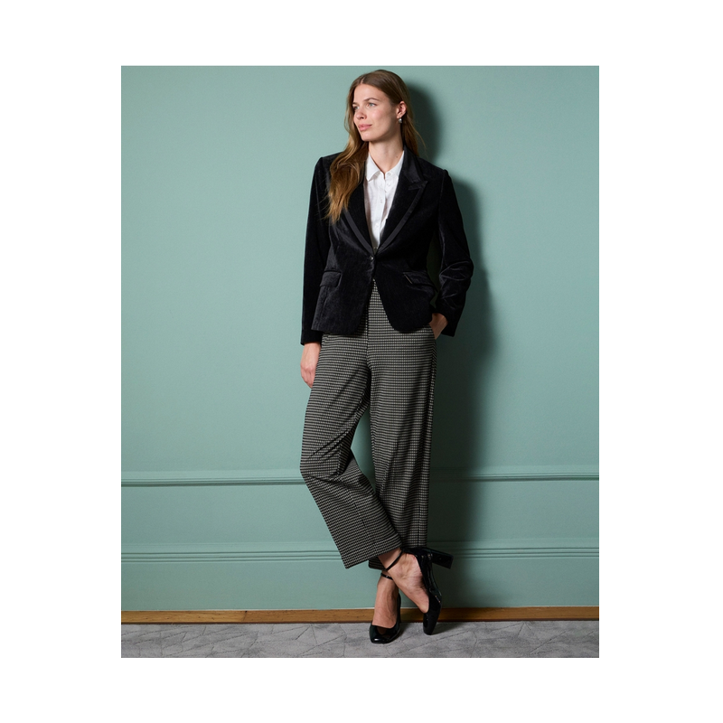 Pantalon noir pied de poule NIDA514- Surkana