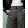 Pantalon noir pied de poule NIDA514- Surkana