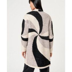 Manteau en jacquard Noir SEPI332 - Surkana