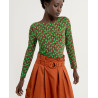 Jupe évasée avec ceinture et poches latérales Marron SALI622 - Surkana