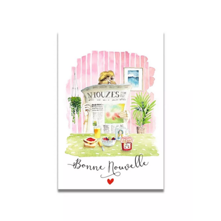 Carte Aquarelle Bonne Nouvelle- Les rêves de Caro - Achat en ligne - Jaines