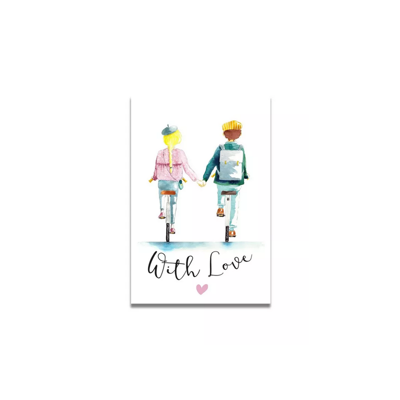 Carte Aquarelle Couple à Vélo- Les rêves de Caro - Achat en ligne - Jaines