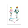 Carte Aquarelle Couple à Vélo- Les rêves de Caro - Achat en ligne - Jaines