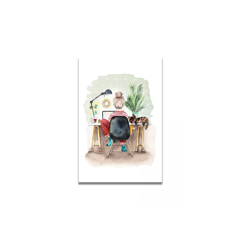 Carte Aquarelle Télétravail- Les rêves de Caro - Achat en ligne - Jaines