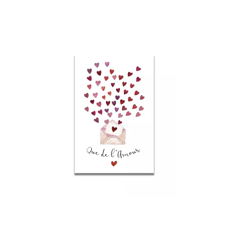 Carte Aquarelle Que de l'Amour- Les rêves de Caro - Achat en ligne - Jaines