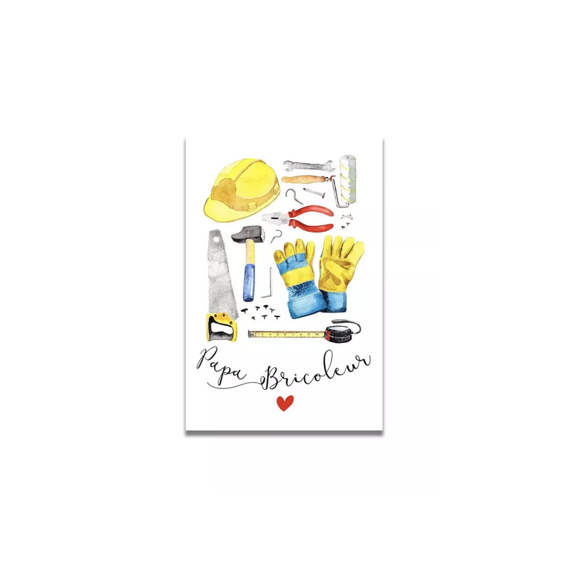 Carte Aquarelle Papa Bricoleur- Les rêves de Caro - Achat en ligne - Jaines