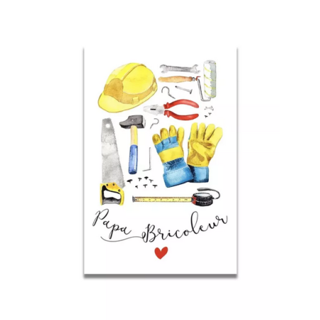 Carte Aquarelle Papa Bricoleur- Les rêves de Caro - Achat en ligne - Jaines