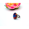 Bagues fleur Africaine orange bleu bronze - Jaïnès & Co - Achat en ligne - Jaines