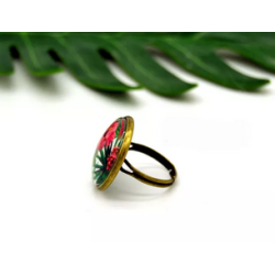 Bague hibiscus fuchsia - Jaïnès & Co - Achat en ligne - Jaines