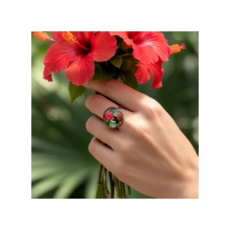 Bague Fleur jaune et bleu - Jaïnès & Co - Achat en ligne - Jaines