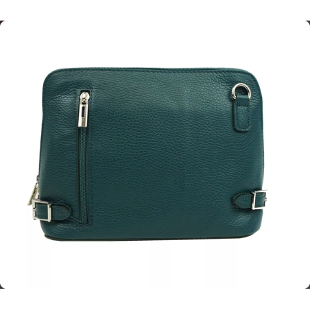 Sac bandoulière en cuir Eloise bleu canard- Jaïnès & Co - Achat en ligne - Jaïnès