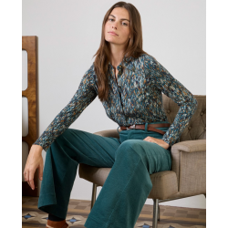 Pantalon velours bleu canard LIYU523 - Surkana