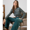 Pantalon velours bleu canard LIYU523 - Surkana
