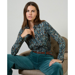 Pantalon velours bleu canard LIYU523 - Surkana