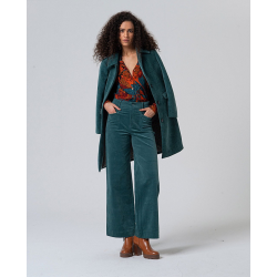 Pantalon velours bleu canard LIYU523 - Surkana