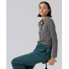 Pantalon droit en velours côtelé Bleu canard LIYU526- Surkana