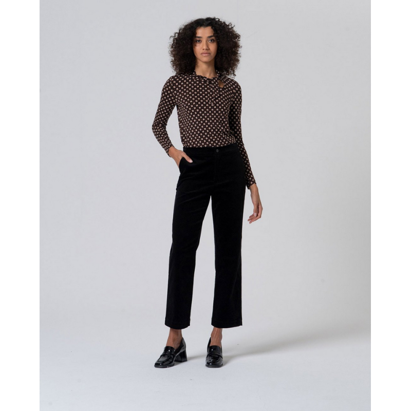 Pantalon velours noir LIYU526 - Surkana