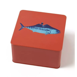 Boîte carrée métal - Poisson- Gangzaï
