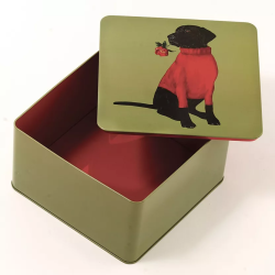 Boîte carrée métal - Chien - Gangzaï