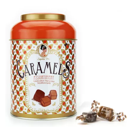 BOITE DE CARAMELS, assortiement, boite métal, cadeau 200gr- Sophie M- Achat en ligne - Jaines