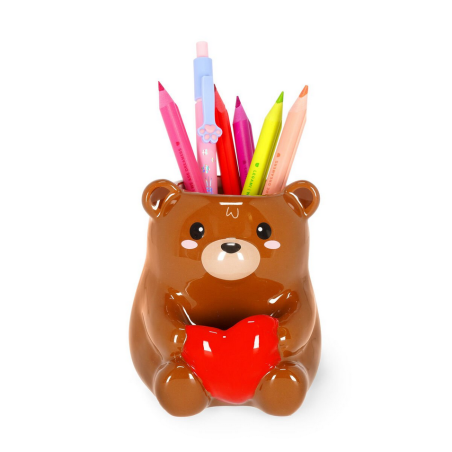 Pot à Crayons en Céramique - Teddy Bear - Desk Friends  - Legami - Achat en ligne - Jaines