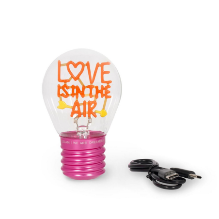 Lampe Décorative de Table en Forme d’Ampoule - Love is in the Air - Bulb Fiction- Legami - Achat en ligne - Jaines