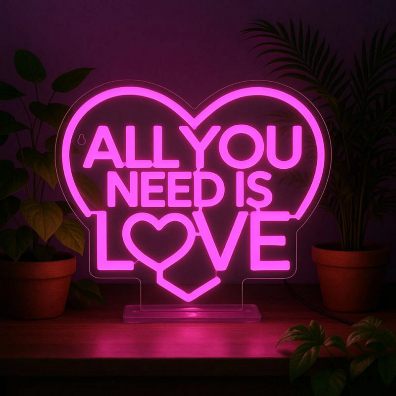 Lampe LED à Effet Néon - All You Need is Love - It’s a Sign- Legami