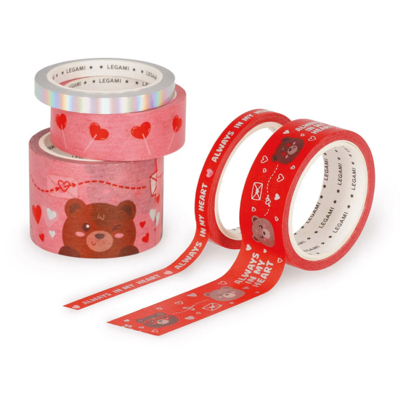 Set de 5 Rubans Adhésifs Décoratifs en Papier Teddy Bear - Tape by Tape - Legami